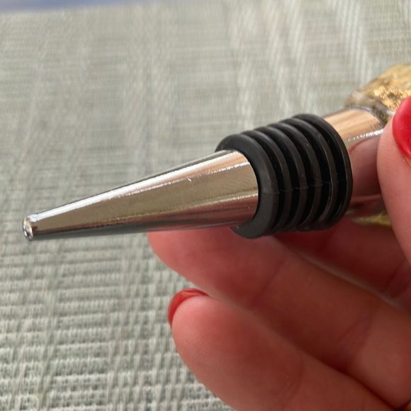 - Handmade Pressed Flower Diamond Top Wine Stop Flurry - Picture 10 of 13